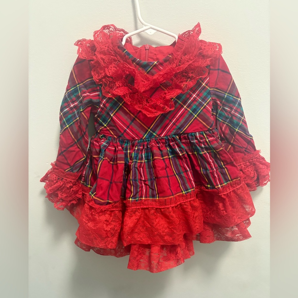 Plaid Red Kids Formal Dress